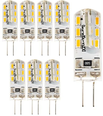 DAFNE LED G4, 8 Pezzi 2W Lampadina LED G4, Equivalente 20W Lampada Alogena, Bianco Caldo 3000K 200LM G4 LED Risparmio Protezione Occhi Angolo a fascio 360 ° Non Dimmerabile Nessun Sfarfallio