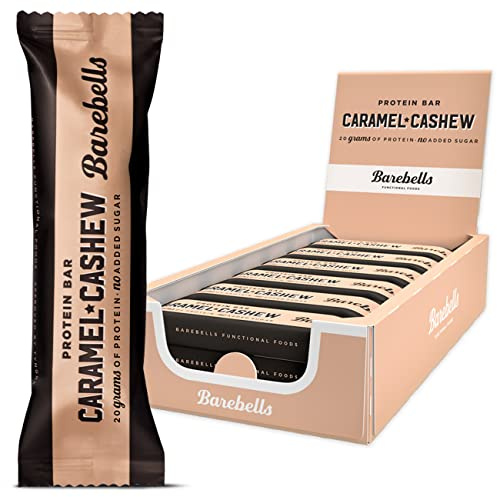 Barebells Protein Bars - 12 Count, 20g High Protein Treats – Sugar Free Chocolate Nutrition Bar, Low Carb – On The Go Breakfast or Post-Workout Snack (Caramel Cashew)