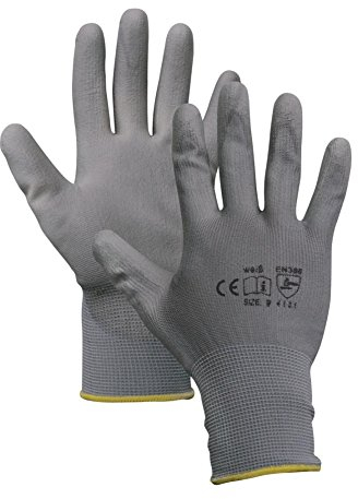 Montagehandschuhe - 12 Paar - Arbeitshandschuhe - Farbe: grau - 9 (L)