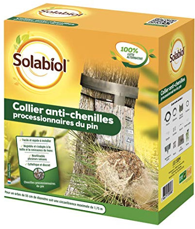 SOLABIOL Piège À Chenilles Processionnairess du Pin - Kit Complet - Collier Réglable & Réutilisable - Installation Rapide - SOCOPRO
