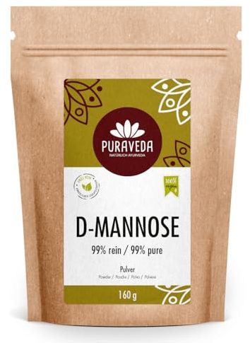 D-mannosio in polvere 160g | made in germany | vegano, e naturale | per allergici | non-GMO | Puraveda