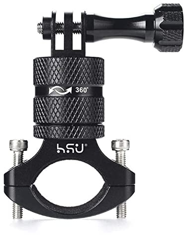 HSU Guidon de Montage pour Go Pro,Support de vélo de Montagne en Aluminium,Support de Rotation de 360 degrés pour Hero 10,9,8,7,6,5,4,3 et d'autres Caméras d'action