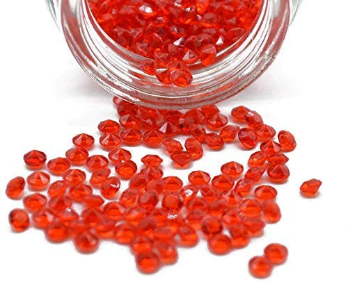 Bonnin 5000 Wedding Table Scatter Confetti Crystals Acrylic Diamonds Rhinestones for Table Wedding Decorations Bridal Shower Decorations Vase Beads Crystals 6-8 Tables (Red)