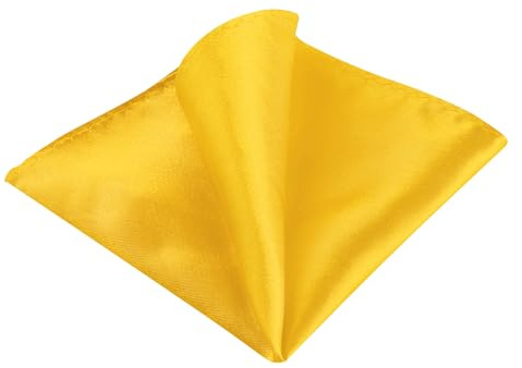 Allegra K Men's Pocket Squares Handkerchiefs Solid Color for Wedding Party One Size Yellow