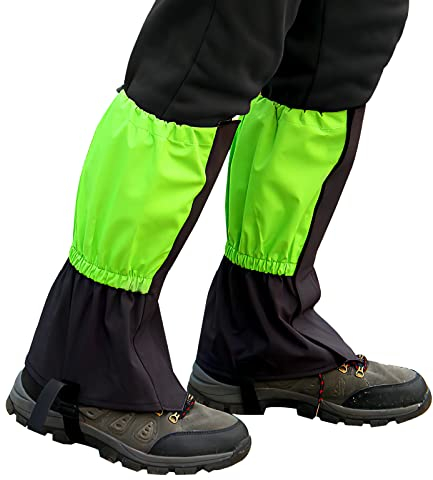 HENGBIRD Gamaschen Wandern Wasserdicht, Gamaschen Wasserdicht Gamaschen Wandern, Outdoor Gamaschen Herren Damen,Gamaschen Schneeschuhwandern, Gaiters zum Wandern//Klettern/Jagd und Skifahren (Grün)