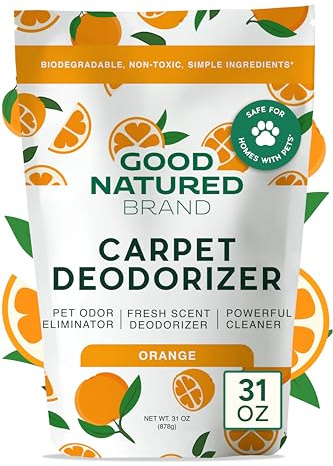 Good Natured Brand | Carpet Deodorizer & Freshener Powder | 31 oz Pet Odor Eliminator for Strong Odor & Pet Urine | Fresh Natural Sweet Orange Scent | Safe for Homes with Pets