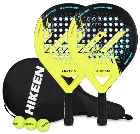 BOOSTEADY Padel Racket with Tennis Balls Adult Padel Racquet Made of Carbon Fibre Optic for Teenagers Beginners Advanced