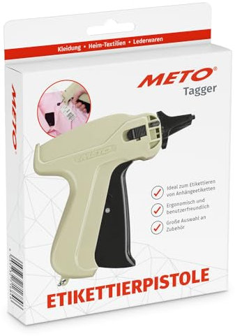 Meto Original Etikettierpistole für Textilien - Heftpistole - Tagging Gun ideal für Kleidung, Preisschilder & Textilanhänger, sofort einsatzbereit