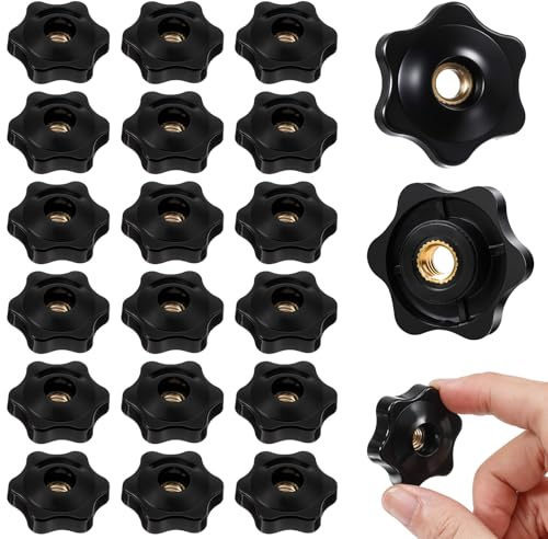 20 tuercas M6, M6 × 30 mm, rosca interior, botón de sujeción, tuercas de estrella, tuerca de mariposa, para mecánica, industria, muebles, equipos electrónicos, aparatos de fitness