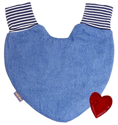 Cuddle Glove Denim Light Partnerhandschuhe zum Händchenhalten Pärchenhandschuh Paarhandschuhe - Das perfekte Geschenk mit Gel-Handwärmer bzw. Taschen-Handwärmer hellblau