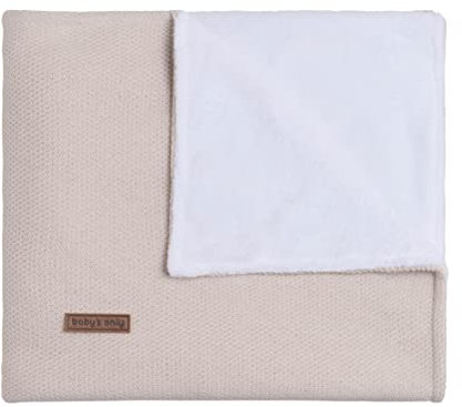 BO BABY'S ONLY - Gitterbettdecke aus Baumwolle mit Teddyfutter - TOG 2.1-100x135 cm - für Jungen und Mädchen - Sand