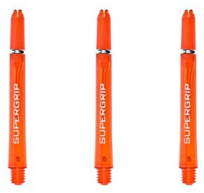 Harrows Supergrip Short Dart Shafts, Polycarbonate Stems, Machined Rings, Orange (3 Sets)