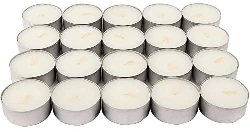 Tradineur - Lot de 20 bougies chauffe-plat parfumées - Durée de combustion : 4,5 heures - Décoration d'intérieur - Vanille - 3,7 x 1,6 cm