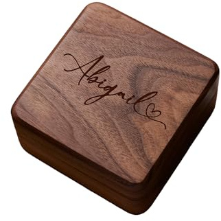 Personalised Any Name Jewellery Box Gift For Her Luxury Walnut Wood