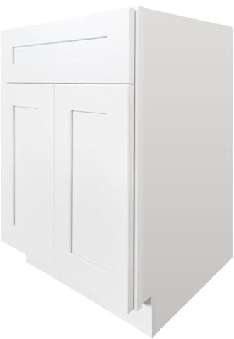 CozyHommie Shaker Style RTA cabinets Kitchen Solid Wood Base Cabinet with 1 Shelf, 2 Doors, and 1 Drawer(24 Width x 24 Depth x 34-1/2 Height)