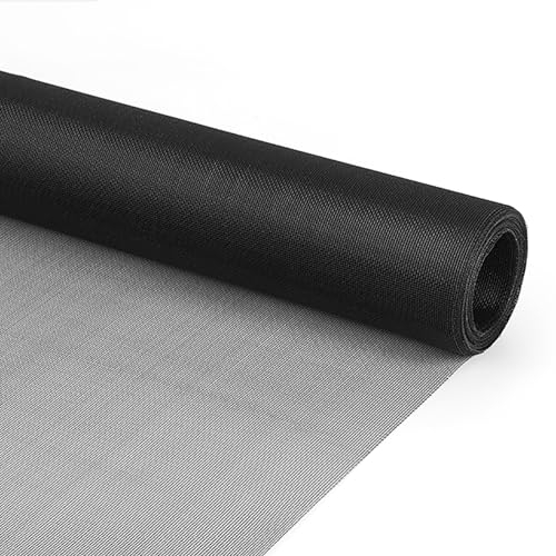 Insektenschutz Gaze 1.5x10m, Fliegengitterrahmen Super Netze Insektenschutz Gitter für Fenster Lichtschächte.- Schwarz