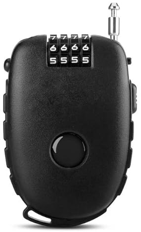 BURGA Kabelschloss 4-stellig mit 75cm Stahlseil u Zahlenschloss | Einziehbar, sehr effizient & zuverlässig | Schloss Kofferschloss Klein f. Gepäck Kinderwagen Motorrad-Helm Koffer Roller Fahrrad uvm