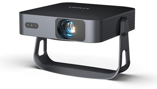 Smart Beamer【Netflix Offiziell/360° Drehbar 】 Mini Beamer 4K mit Autofokus & Trapezkorrektur, VOPLLS 25000L 1080P Full HD WiFi6 Bluetooth Beamer Klein Heimkino/Outdoor Projektor für Handy