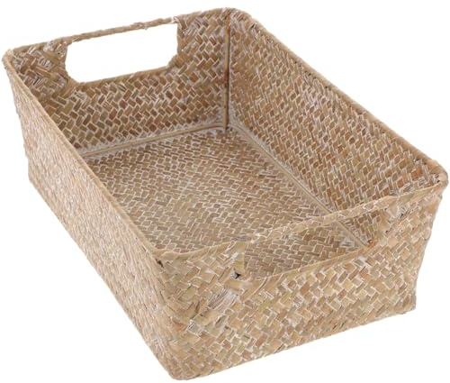 Cesto portaoggetti Intrecciato in giacinto d'Acqua, Cestino Portaoggetti 30X20X10 cm Cesto Frutta Vimini Multifunzionale Ideale Per Conservazione Snack E Organizzazione Domestica