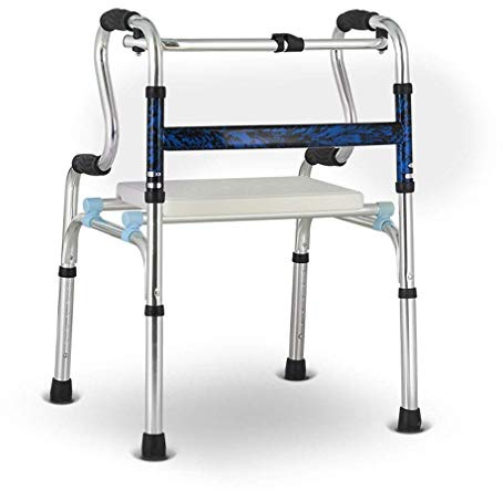 VGVSBG Andador Plegable con Ruedas para Personas Mayores, Silla de Ducha de baño con Asiento Acolchado, Andador de Aluminio Ligero Plegable para Adultos Mayores bariátricos, Marco para Caminar, SOP