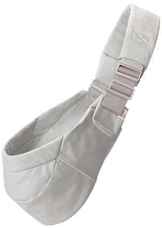 Ergobaby Upsie Sling Babyhüfttrage, Ergonomische Hüfttrage für Babys und Kleinkinder ab 6 Monaten (7,7-20,4 kg), spontanes Wechseln zwischen Laufen und Getragenwerden, Pearl Grey
