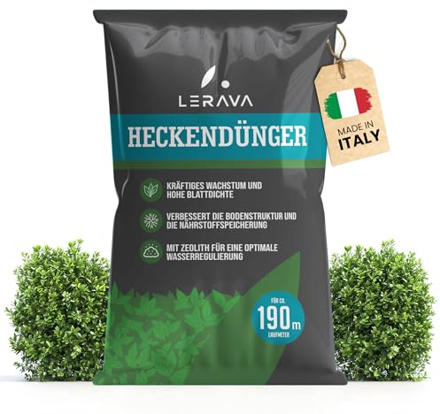 LERAVA Concime siepe (9 kg) - fertilizzante a lenta cessione - crescita rigogliosa - per siepi verdi e dense - ideale per photinia - effetto a lunga durata - rilascio graduale dei nutrienti
