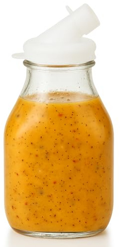 kitchentoolz 16oz Salad Dressing Shaker Bottle ā Glass Bottle Salad Dressing Dispenser Container with Tamper-Proof Lid ā Salad Dressing Container - 1 Pack