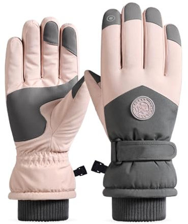 Generico Guanti Termici Donna Touch Screen Calcio Sottoguanti Invernali Neve Pile Freddo Bicicletta Muffole Winter Gloves