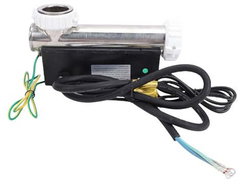 Topiky Termostato Calentador de Bañera de Hidromasaje de 3KW, Controlador de Temperatura de Calentamiento de Agua Eléctrico para Bañera de SPA de Piscina Portátil, Calentador en Línea de Acero
