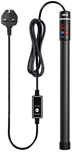 Angzhili 50-500W Aquarium Heater,LED Display Submersible Titanium Fish Tank Heaters Thermostat with External Thermostat Controller (300 W)