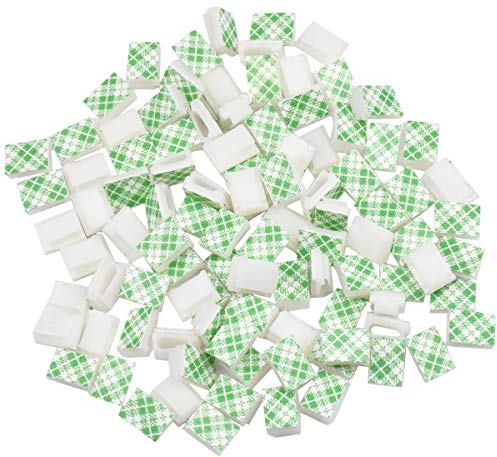 Dokpav 100PCS Rangement de Câble, Clips Câbles Adhésifs, Attache de câble, Câble de Bureau Fixation, Gestion de Câble pour Organiseur de Fils Electriques TV, Chargeur, PC, Bureau, Maison (Blanc)