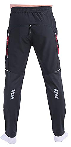 LJBOZ Pantalones de ciclismo largos de verano para hombre, ligeros, elásticos, de secado rápido, transpirables, pantalones de ciclismo MTB, reflectantes, para múltiples deportes GJXJY, Negro