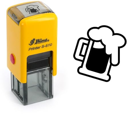 Tampon fidélité motif bière 11 mm [ cachet encreur pinte festival chope bar stamp carte fidélité ]