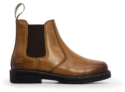 Xpert - Heritage Wrangler Junior Dealer Boots For Kids. Unisex Leather Ankle Boots For Everyday Wear. Easy To Clean And Durable Chelsea Style Farm Boots For Boys And Girls
