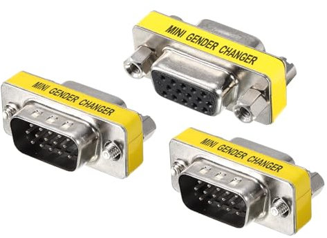 sourcing map VGA Coupler VGA Gender Changer Connector 15 Pin Male to Male/Male to Female/Female to Female VGA Adapter Conversion for Cable Extender, 3 Pack