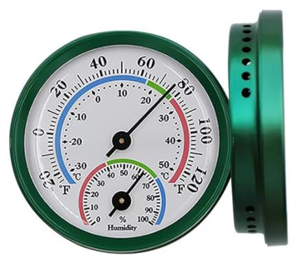 Smgda Indoor Outdoor Thermometer Hygrometer, Mini Analog 2 in 1 Temperature Humidity Monitor Gauge, Wall Hanging Thermometer for Home, Room, Patio, Offices, Baby Room Greenhouse No Battery Needed