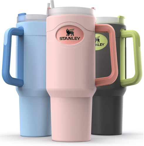 Full-Sleeve Silicone Skin for Stanley 40oz Tumbler with Handle | Non-slip Boot Protector Case | Colors Available (Blush Pink)
