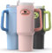Full-Sleeve Silicone Skin for Stanley 40oz Tumbler with Handle | Non-slip Boot Protector Case | Colors Available (Blush Pink)