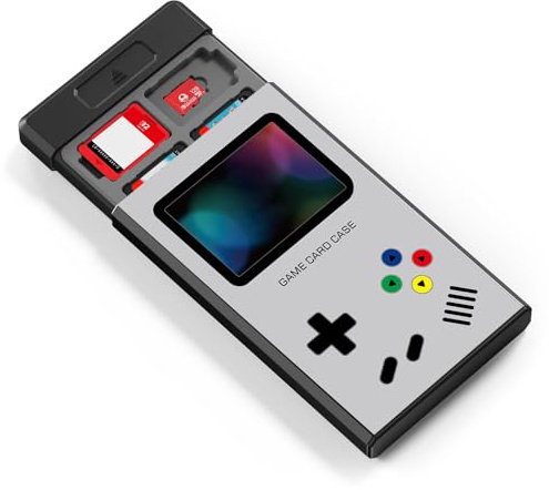 HEIYING Switch Game Card Case for Nintendo Switch 2 / OLED / Lite Games Cards, Metal Game Storage Holder with 20 Games Card Slots and 20 Micro SD Cards Slots