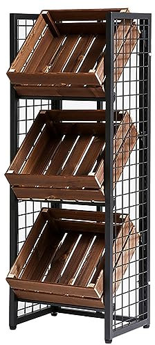 Heavy-Duty Metal Hanging Storage Bin for Kitchen Pantry - Basket Stand for Snacks, Fruits, Vegetables, Produce - Food Packet Rack Bread Display Tray for Showcase, Tradeshow, Vendors, Mall