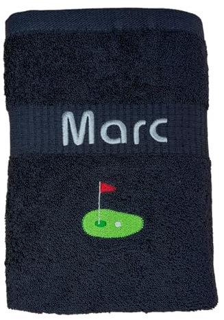 Golf Handtuch mit Name in verschiedenen Größen und Farben für Sauna Wellness Duschtuch Saunatuch Geschenk Sportler