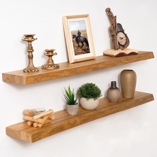 Marsmiles 36in Wood Floating Shelves for Wall Mounted, 2Pack|Natural