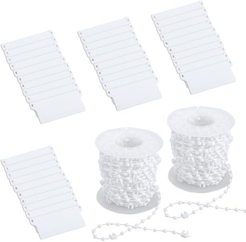 ZOFUN 40 Pcs 10 x 5 cm Vertical Blinds Set with 2 Roll Chain | 30g Replacement Vertical Blind Slats for Home, Office