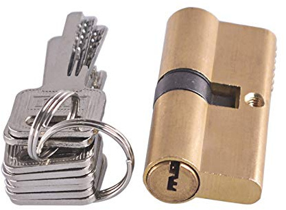 SJHFKDK Bombines de Alta Seguridad,Bombillo Cerradura Cilindro AB Key Bloqueo antirrobo 65 70 80 90 115 mm Cilindro Biased Lock Entrada Brass Door Lock Alargado Core Extended Keys(90mm(45x45))