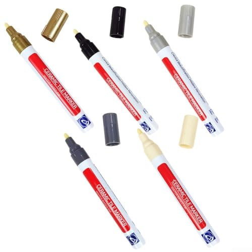 Pennarello impermeabile ad asciugatura rapida per piastrelle, multicolore, applicazione per il restauro della malta su vari materiali (beige)