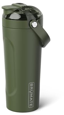 BrüMate MultiShaker Blender Shaker Bottle | 100% Leakproof Insulated Stainless Steel | Pre Workout and Protein Shaker Bottle for the Gym | 25oz (OD Green)