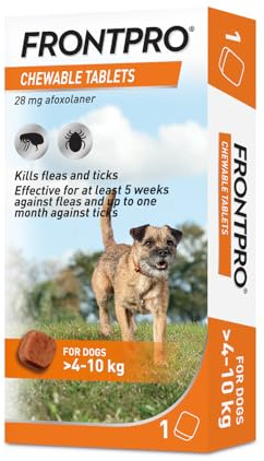 FRONTPRO Chewable Tablets Flea & Tick Treatment for Dogs (4-10kg) 1 Tablet Pack