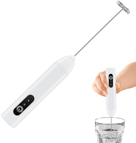 Batidor de Leche - Eléctrico Recargable Para Espuma - Varilla Mezcladora Manual - para Latte, Chocolate Caliente, Batidos, Bebidas de Café, Leche, Hogar, Cafetería, Viaje