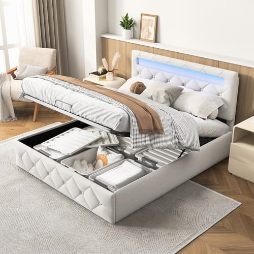 Säng 160 x 200 cm med förvaringsutrymme, stoppad säng, dubbelsäng med laddningsstation, ungdomssäng, förvaringssäng med förvaringsutrymme, sänggavel, boxfjädersäng, hydraulisk vuxensäng med ribbotten
