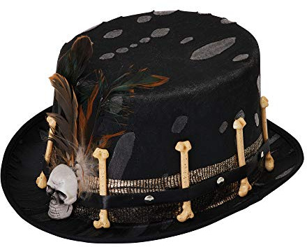Bristol Novelty Cappello a cilindro nero stile voodoo per Bambini, Taglia unica, BH699 Halloween